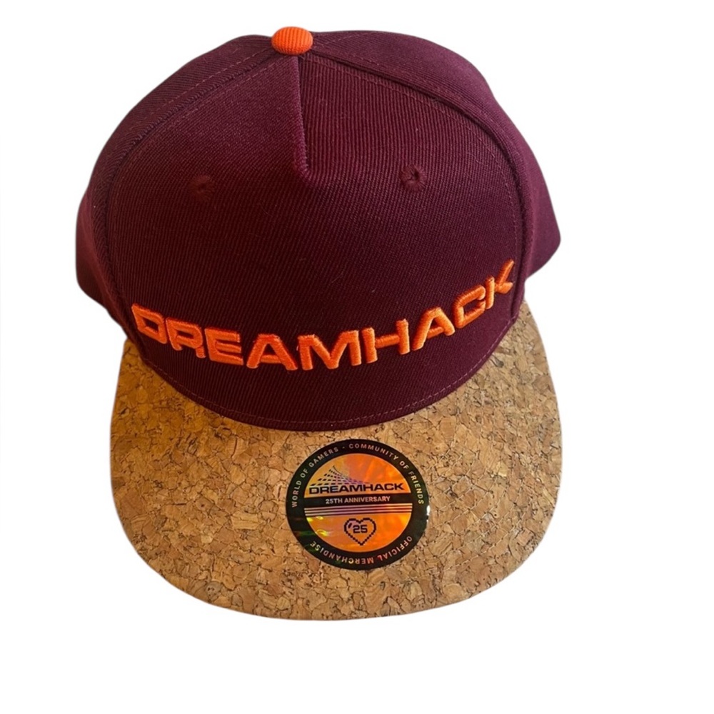 DreamHack Maroon and Cork Cap Official Merch 2019 25th‎ Anniversary. Adjustable.